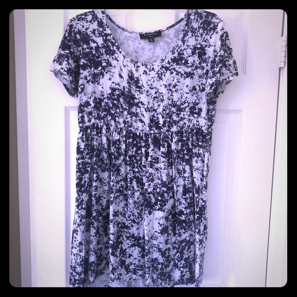 Splatter Tie-Dye Babydoll Mini Dress
